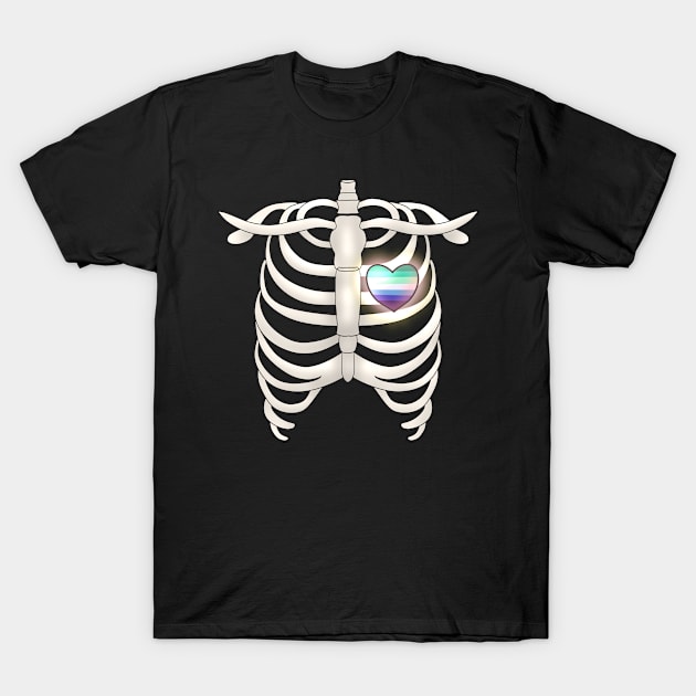 Ribcage With A Gay Heart T-Shirt by TheQueerPotato